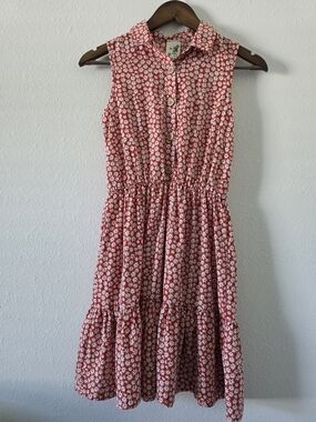 Lily Bleu Red and White Daisy-Print Button-Front Dress